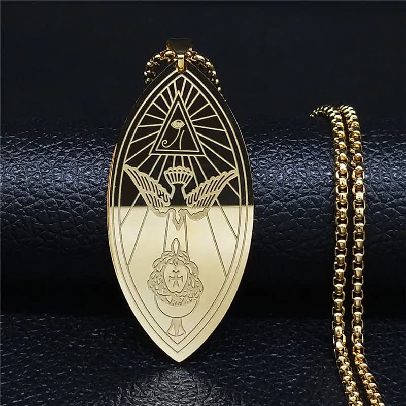 Collier pendentif Ordo Temples Orientis pour femmes et hommes, en laiton, occulte, Grimoire, magie,