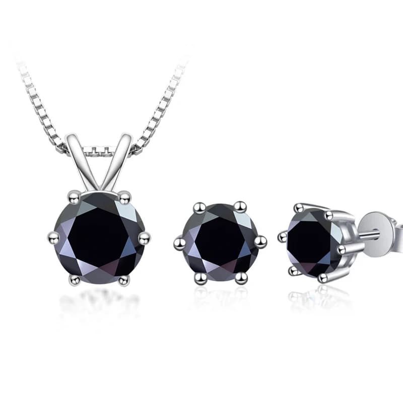 JoyceJelly 3CT Moissanite ensemble de bijoux avec GRA en argent Sterling 925 collier boucles d'oreil