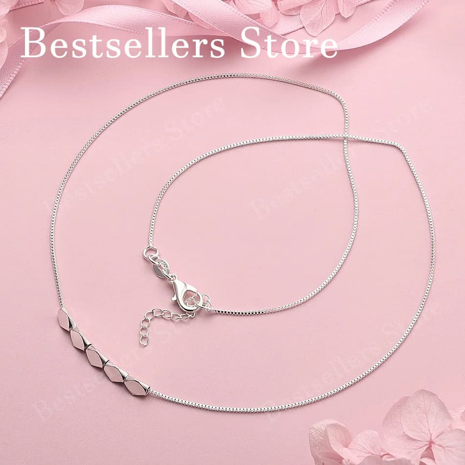 Collier en argent sterling 925 avec diamant simple et exquis, accessoires de mode pour femmes, cadea