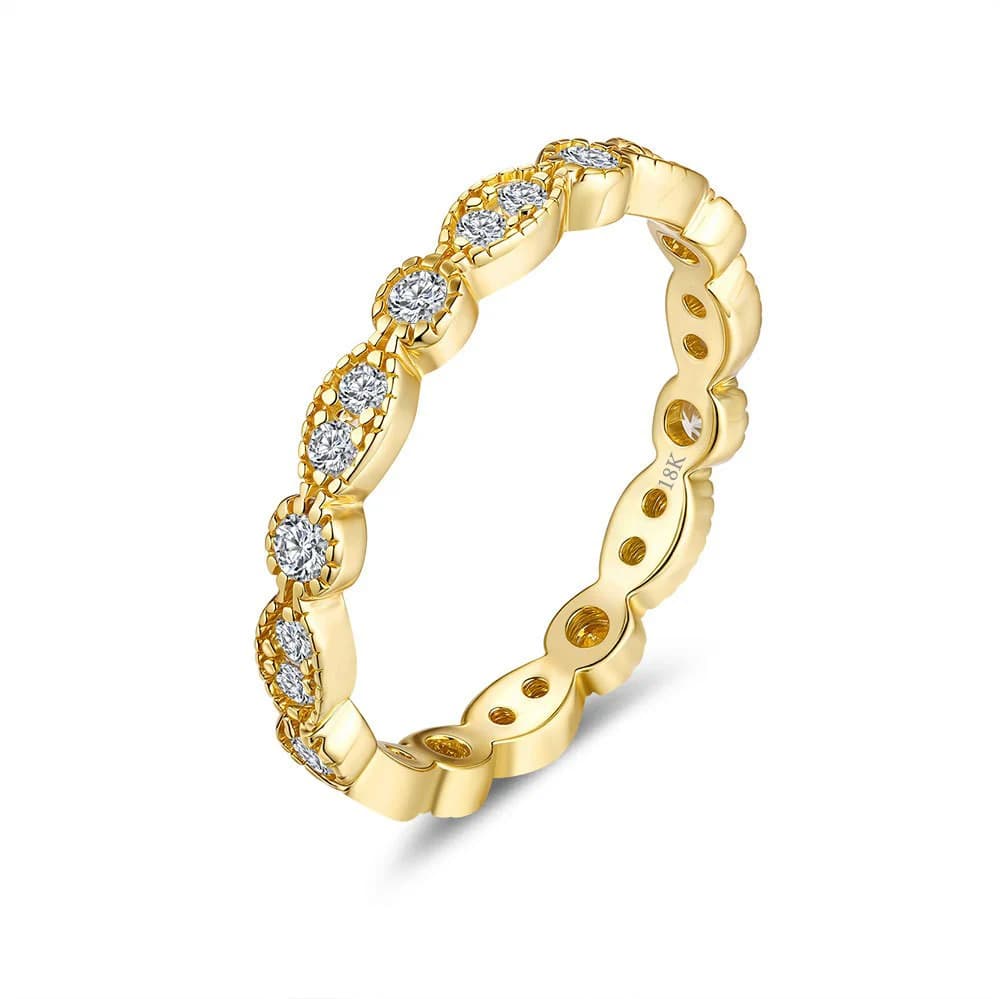 Lumira élégant véritable 18K bague en or ensemble avec Moissanite luxe pour les femmes mode fête de